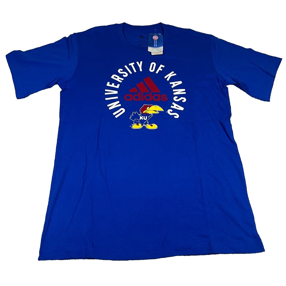 Adidas Kansas Jayhawks University of Kansas College Vault T-Shirt Blue Large NWT